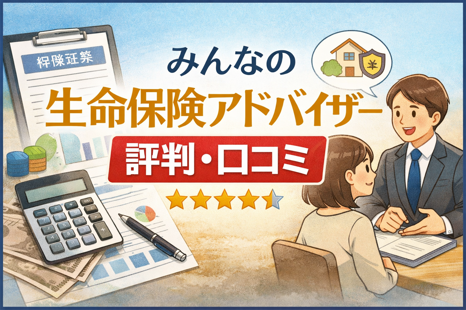 みんなの生命保険アドバイザーの評判・口コミを解説する記事のアイキャッチ画像